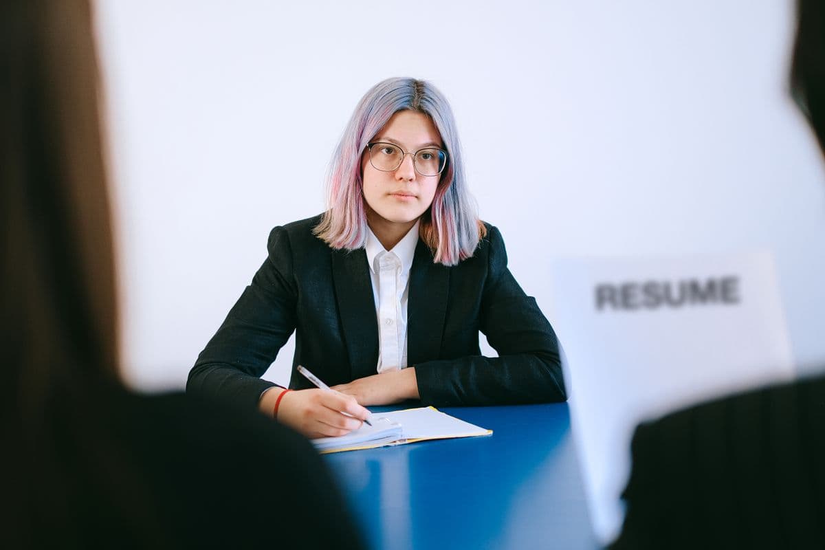 A recruiter reviewing past candidate records