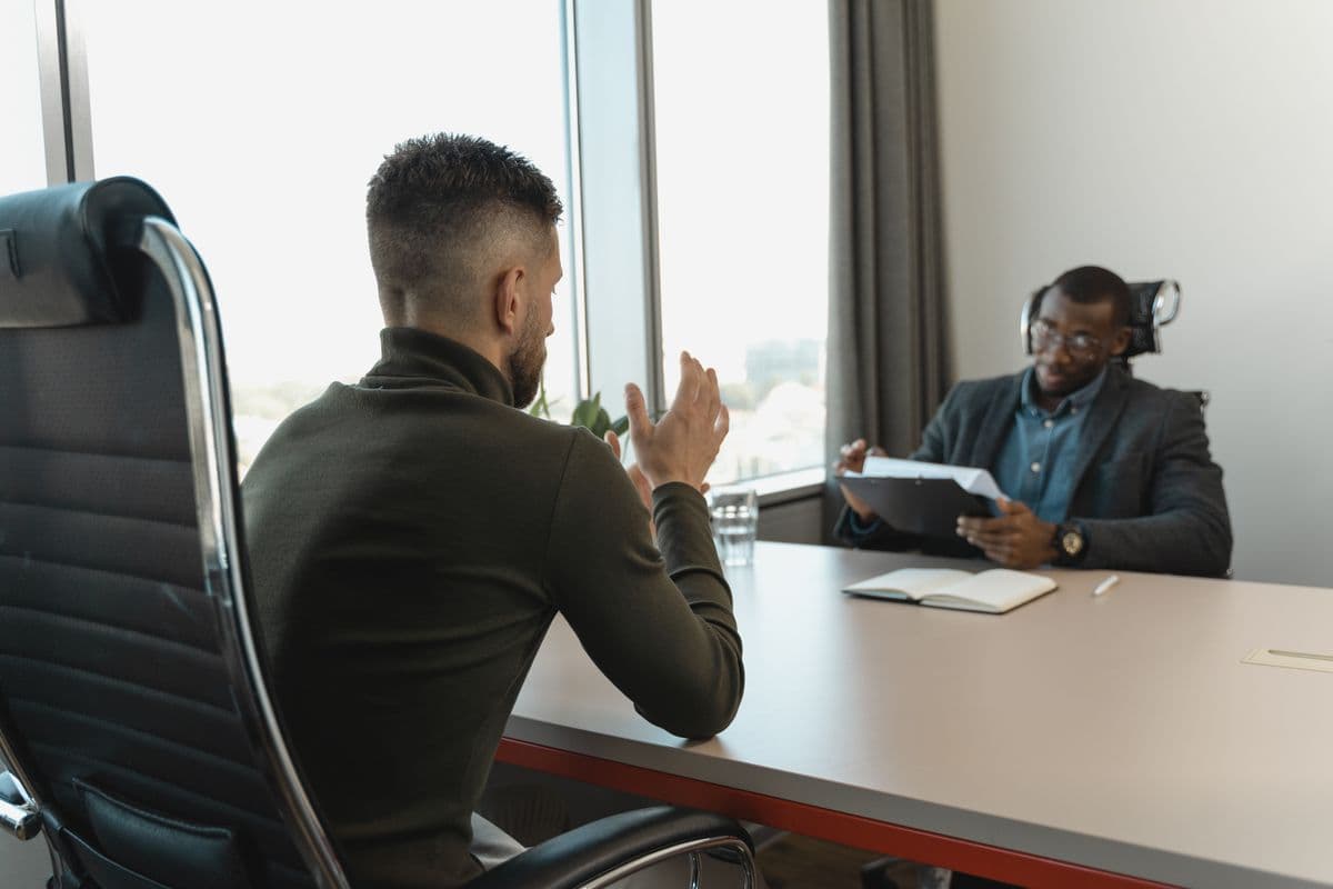 Two colleagues reviewing a candidate together